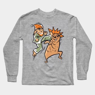 Lawn Gnome And Gopher Karate Fight Long Sleeve T-Shirt